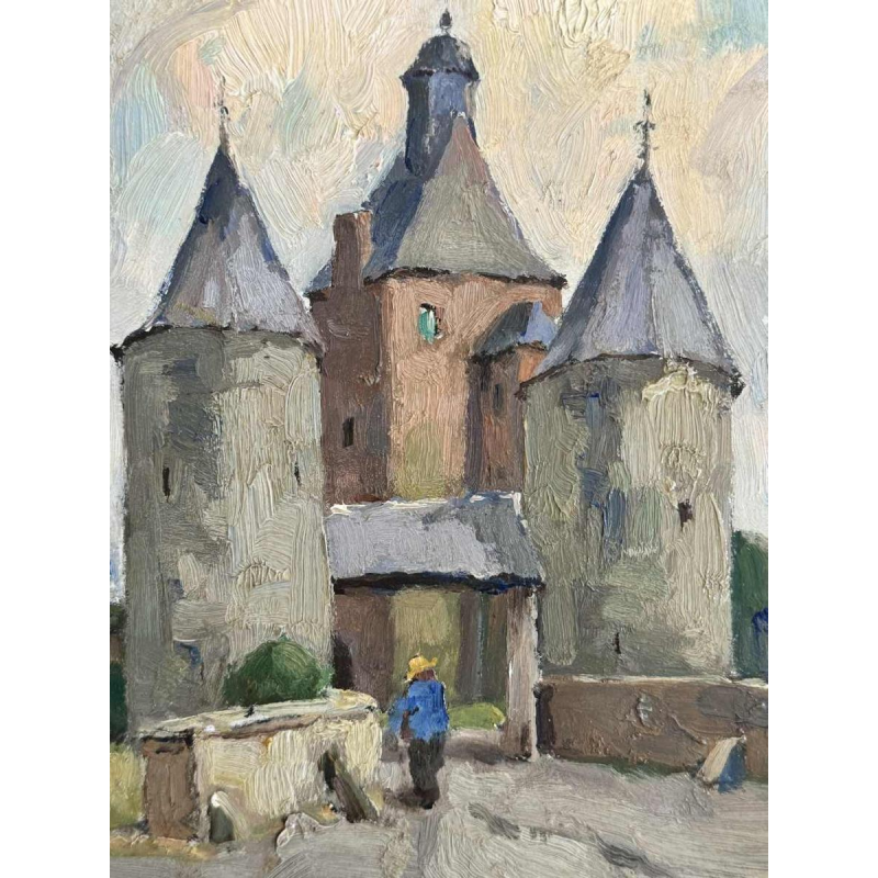 Jean-Baptiste SCORIEL (1883-1956): De kasteel - schilderij olie op paneel