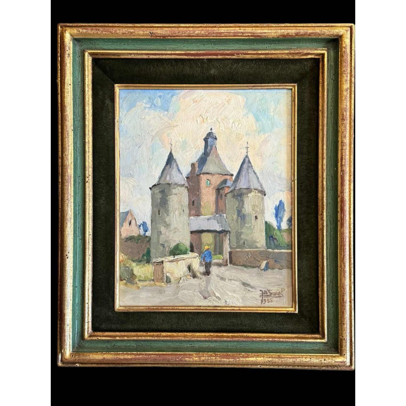 Jean-Baptiste SCORIEL (1883-1956): The castle - painting oil on panel