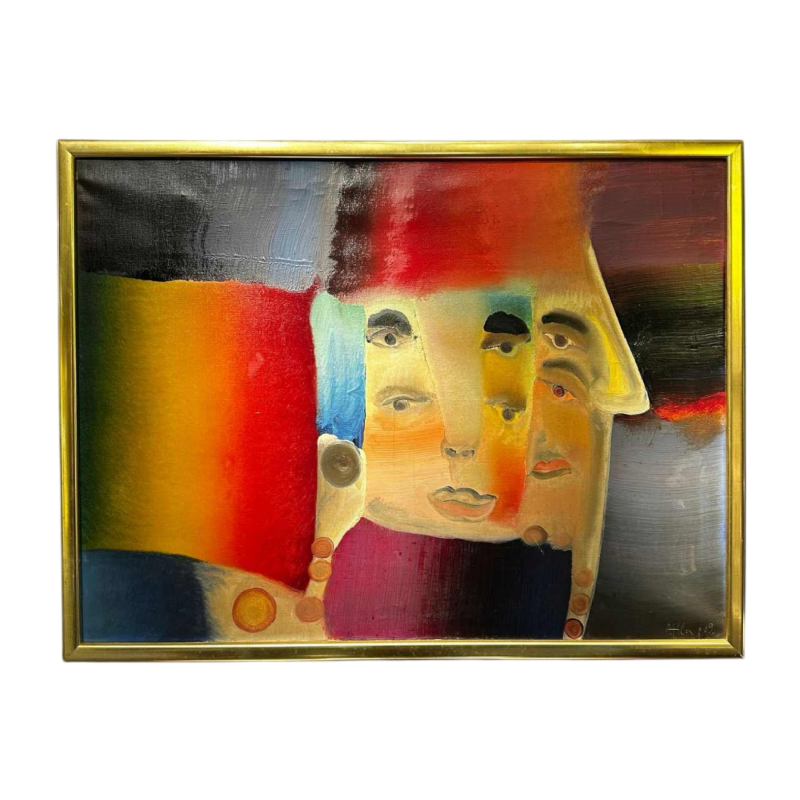 Atila Biro, abstract painting, oil on canvas, 1969