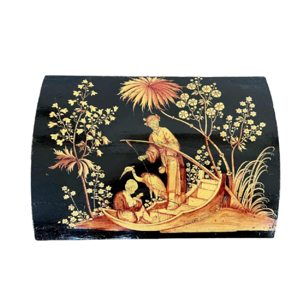 Coffret en Bois de Spa - Jolités de Spa - décor chinois laqué noir, XVIIIe siècle