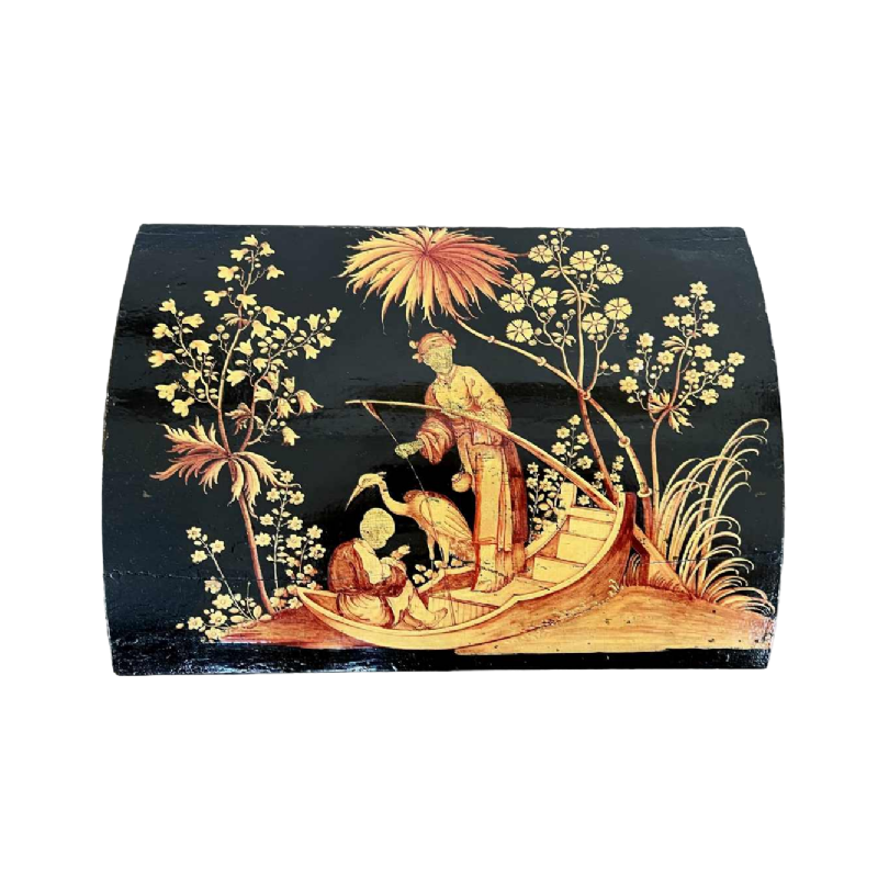 Coffret en Bois de Spa - Jolités de Spa - décor chinois laqué noir, XVIIIe siècle