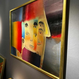 Atila Biro, abstract schilderij, olieverf op doek, 1969