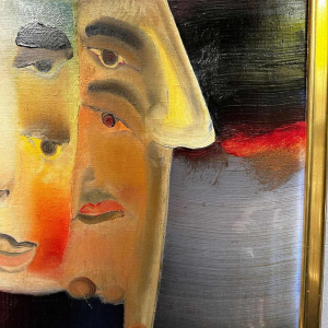 Atila Biro, tableau abstrait, huile sur toile, 1969