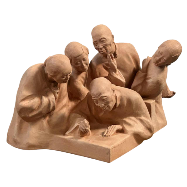 G. Hauchecorne Chinese Assembly terracotta sculpture, ca 1920
