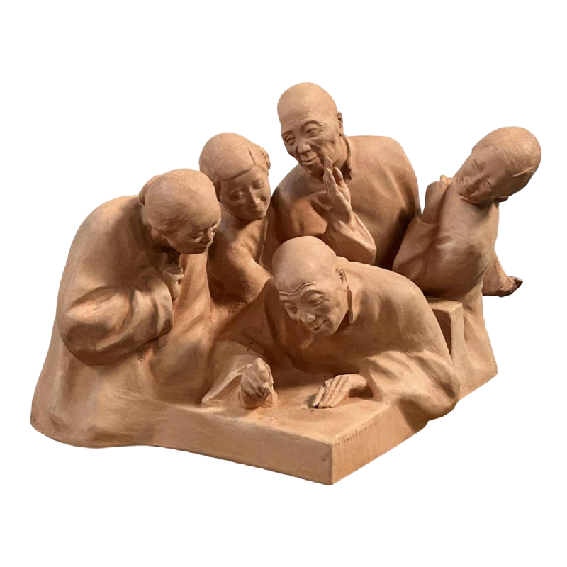 G. Hauchecorne Chinese Assemblage terracotta sculptuur, ca 1920