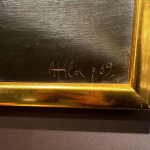 Atila Biro, tableau abstrait, huile sur toile, 1969