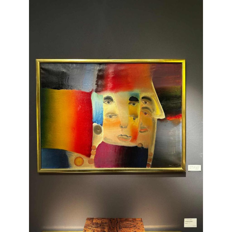 Atila Biro, abstract schilderij, olieverf op doek, 1969