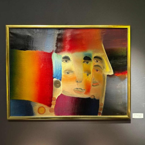 Atila Biro, abstract schilderij, olieverf op doek, 1969