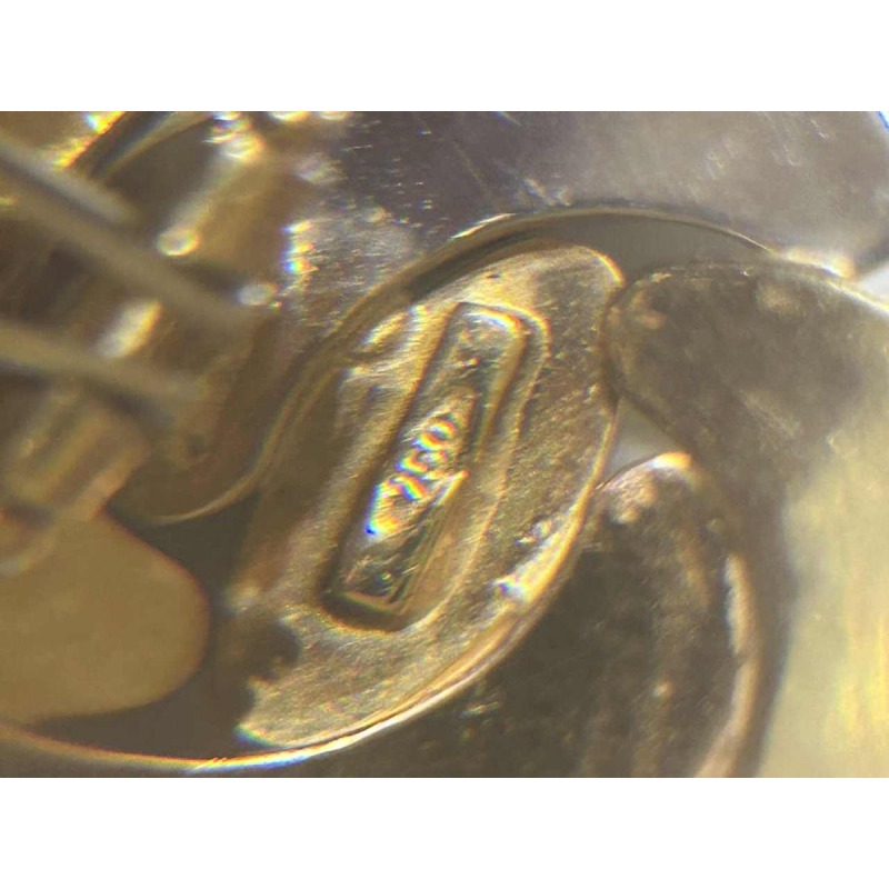 Paar clip oorbellen in driekleurig goud