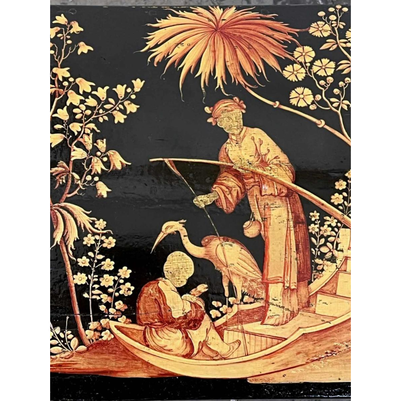 Coffret en Bois de Spa - Jolités de Spa - décor chinois laqué noir, XVIIIe siècle