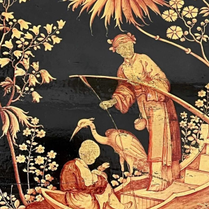 Coffret en Bois de Spa - Jolités de Spa - décor chinois laqué noir, XVIIIe siècle