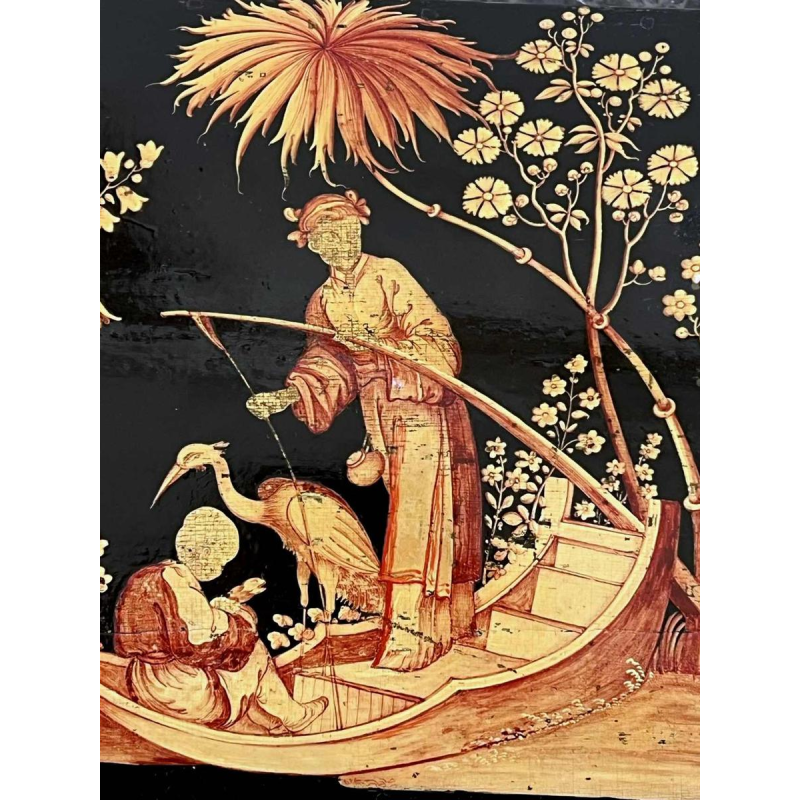 Coffret en Bois de Spa - Jolités de Spa - décor chinois laqué noir, XVIIIe siècle