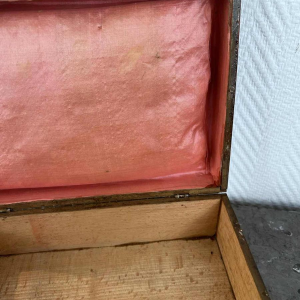 Houten spadoos - Jolités de Spa - zwart gelakt Chinees decor, 18e eeuw