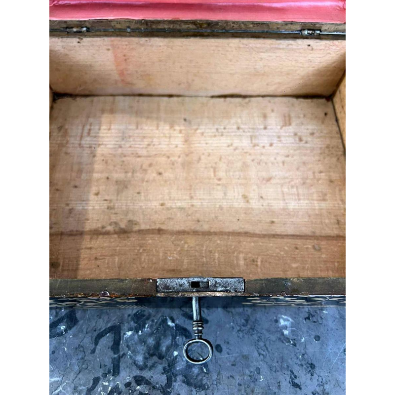 Houten spadoos - Jolités de Spa - zwart gelakt Chinees decor, 18e eeuw