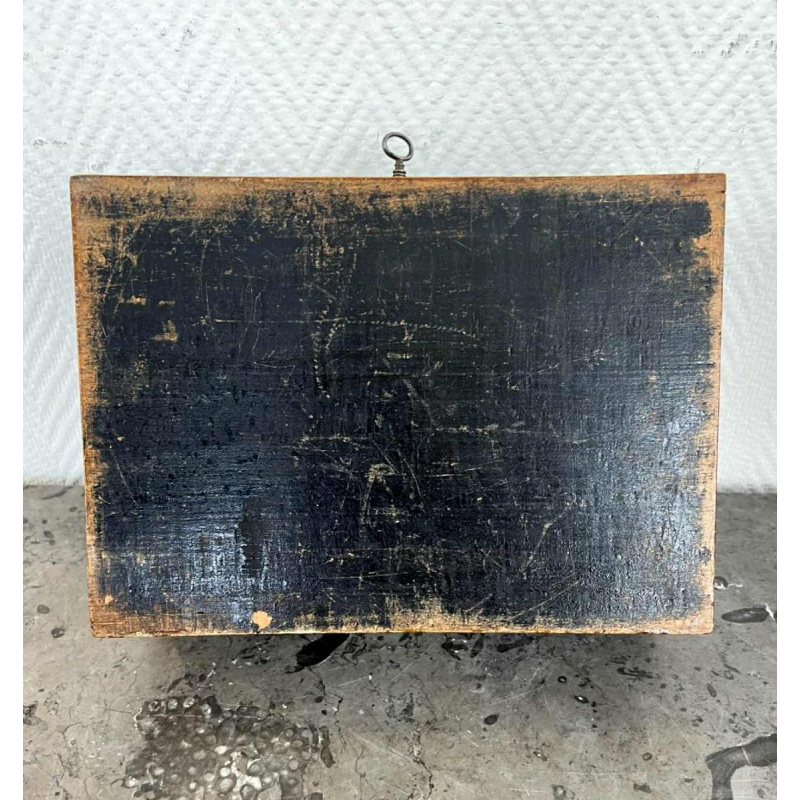 Houten spadoos - Jolités de Spa - zwart gelakt Chinees decor, 18e eeuw