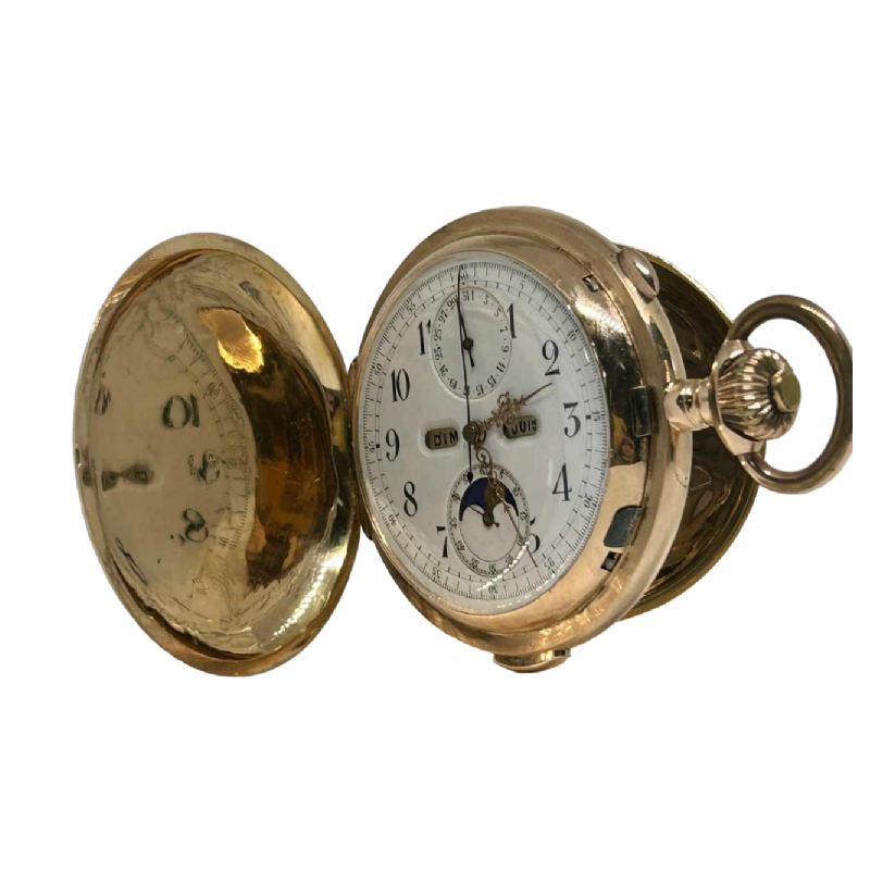 Le Phare, chronographe triple quantième, phase de lune et répétitions en or 18k