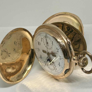 Le Phare, chronographe triple quantième, phase de lune et répétitions en or 18k