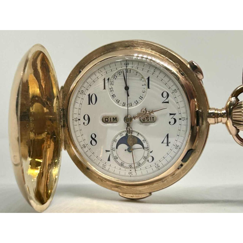 Le Phare, drievoudige datumchronograaf, maanfase en repeaters in 18k goud