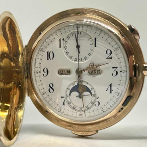 Le Phare, chronographe triple quantième, phase de lune et répétitions en or 18k