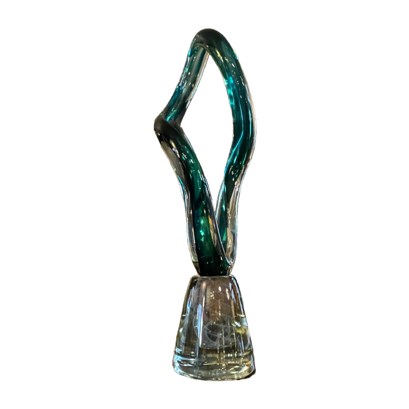 ROBERT PIERINI " Twist " Large Glass Sculpture (70cm), Filigree Base, 1995