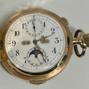 Le Phare, triple calendar chronograph, moon phase and repeater in 18k gold