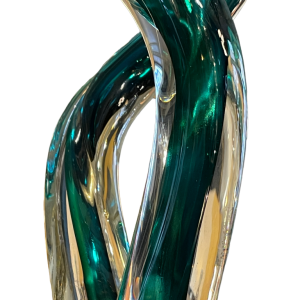 ROBERT PIERINI " Twist " Large Glass Sculpture (70cm), Filigree Base, 1995