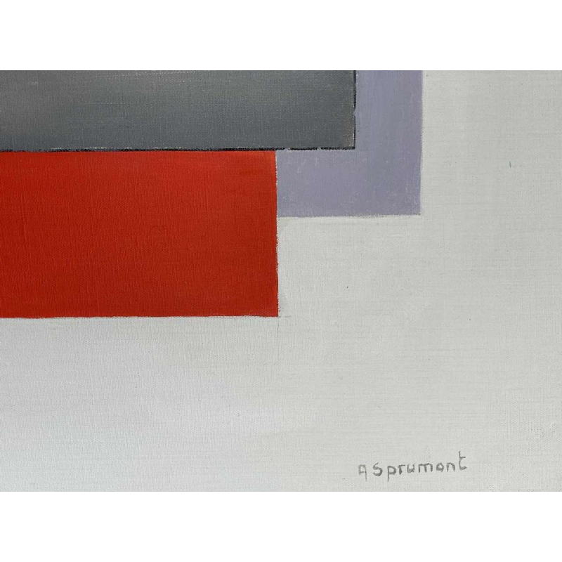 André SPRUMONT (1938-): "De spanning van rood" 1999 hst 80x70 cm