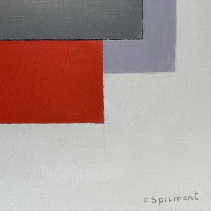 André SPRUMONT (1938-): "De spanning van rood" 1999 hst 80x70 cm