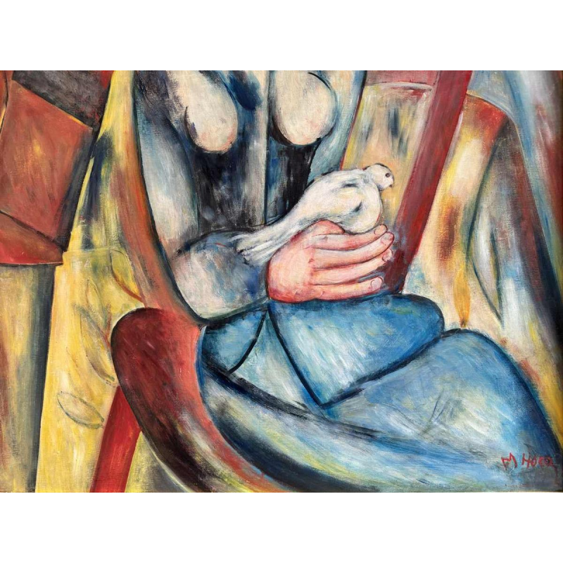Marcel HOCQ (1933-2021): "The woman with the dove »