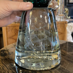 ROBERT PIERINI " Twist " Large Glas Sculptuur (70cm), Filigraan Voet, 1995