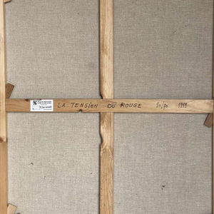 André SPRUMONT (1938-): "De spanning van rood" 1999 hst 80x70 cm