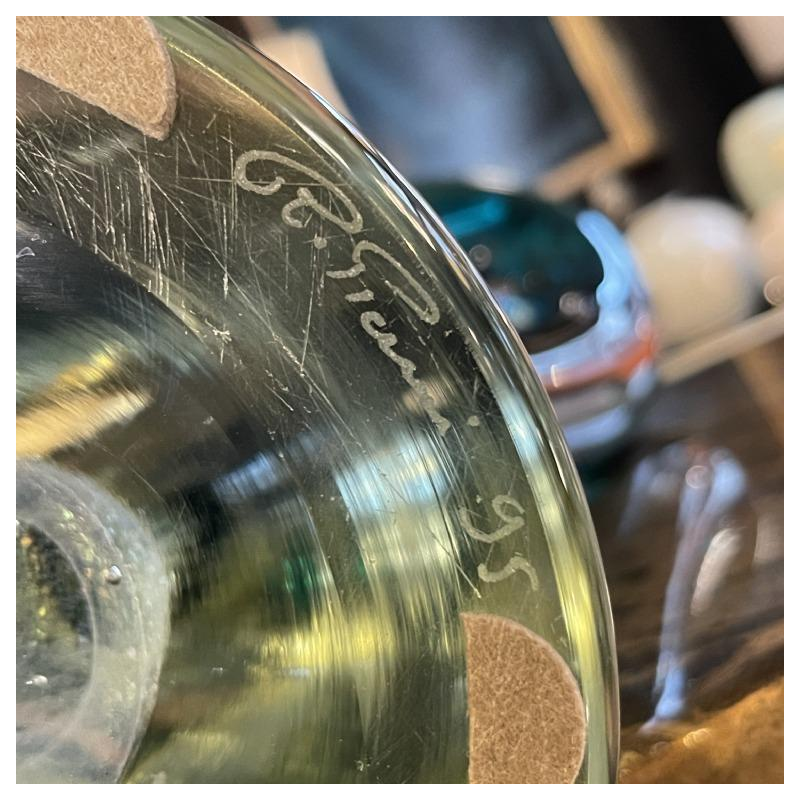 ROBERT PIERINI " Twist " Large Glass Sculpture (70cm), Filigree Base, 1995