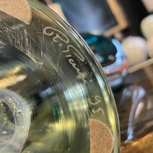 ROBERT PIERINI " Twist " Large Glas Sculptuur (70cm), Filigraan Voet, 1995