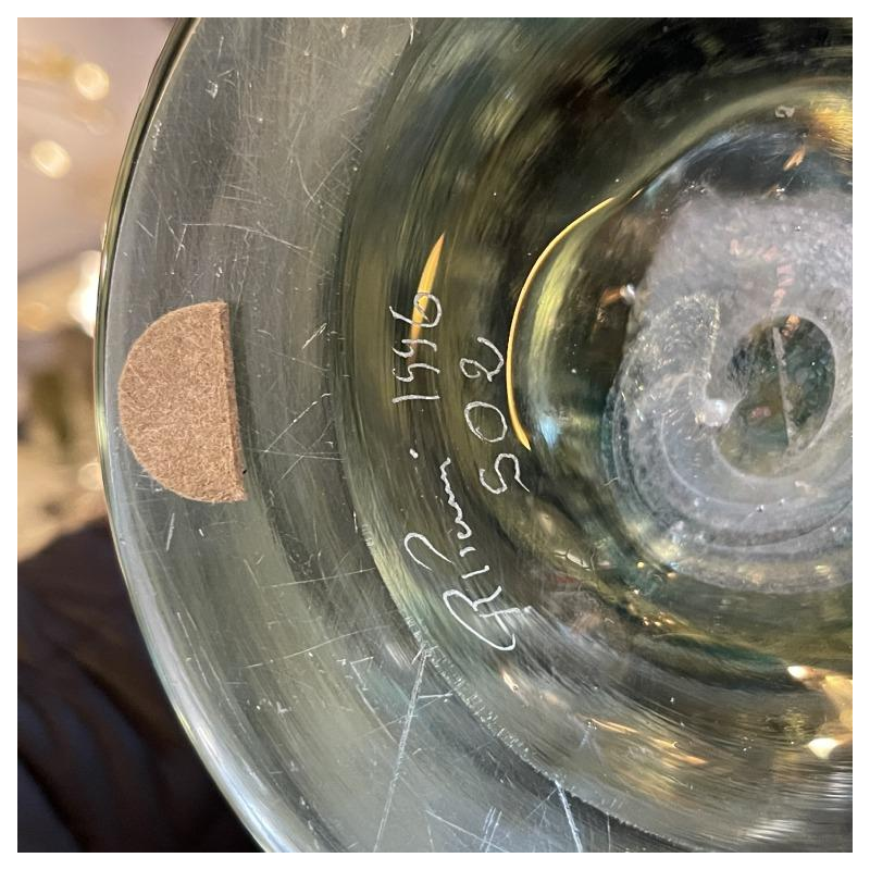 ROBERT PIERINI " Torsade " Importante Sculpture de Verre (70cm), Pied Filigrané, 1995