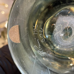 ROBERT PIERINI " Twist " Large Glass Sculpture (70cm), Filigree Base, 1995