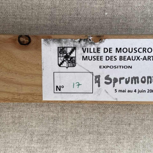 André SPRUMONT (1938-): "The tension of red" 1999 hst 80x70 cm