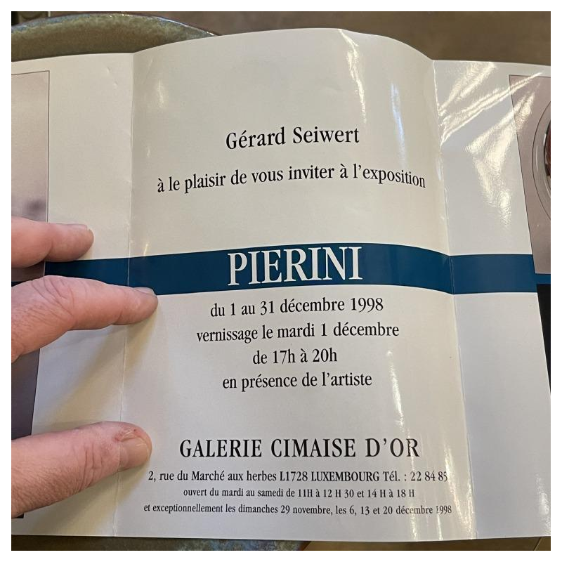 ROBERT PIERINI " Twist " Large Glass Sculpture (70cm), Filigree Base, 1995