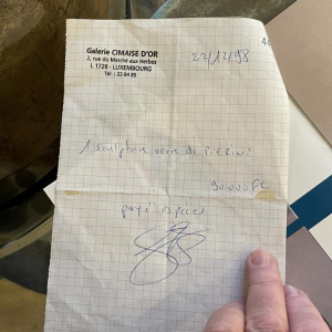 ROBERT PIERINI " Torsade " Importante Sculpture de Verre (70cm), Pied Filigrané, 1995