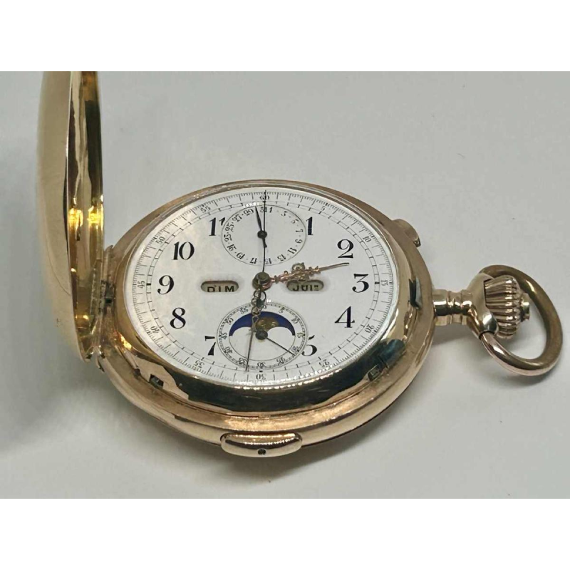 Le Phare, triple calendar chronograph, moon phase and repeater in 18k gold