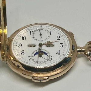 Le Phare, triple calendar chronograph, moon phase and repeater in 18k gold