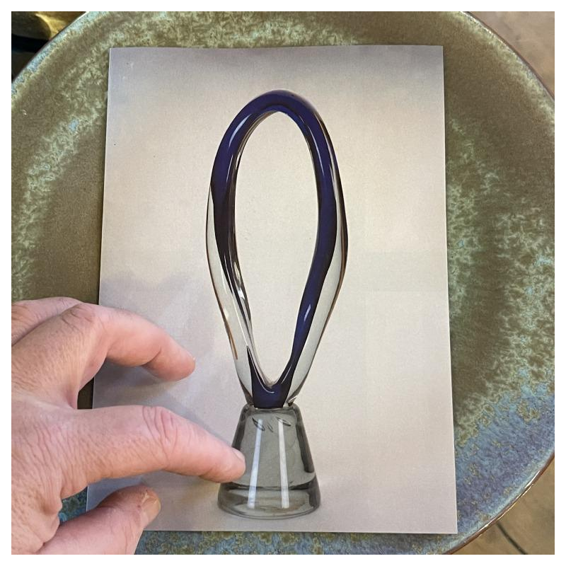 ROBERT PIERINI " Twist " Large Glass Sculpture (70cm), Filigree Base, 1995