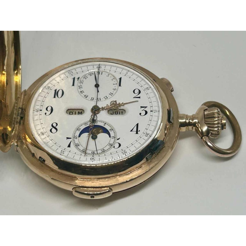 Le Phare, drievoudige datumchronograaf, maanfase en repeaters in 18k goud