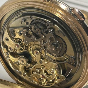 Le Phare, chronographe triple quantième, phase de lune et répétitions en or 18k