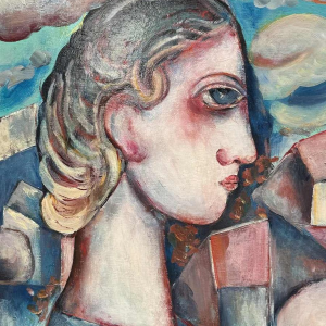 Marcel HOCQ (1933-2021): "La rencontre » peinture huile sur panneau