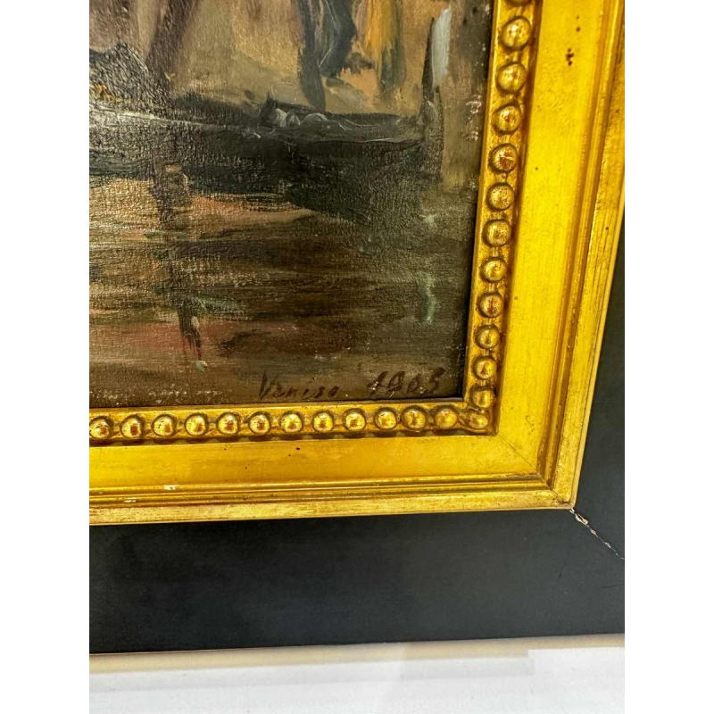 Ulpiano Checa y Sanz 'Gezicht op Venetië bij dag' schilderij olieverf op doek, 1905