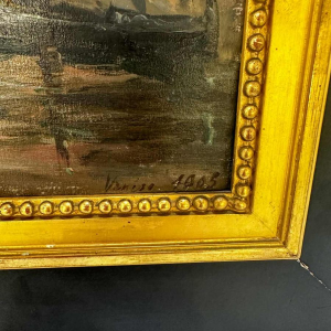 Ulpiano Checa y Sanz 'Gezicht op Venetië bij dag' schilderij olieverf op doek, 1905