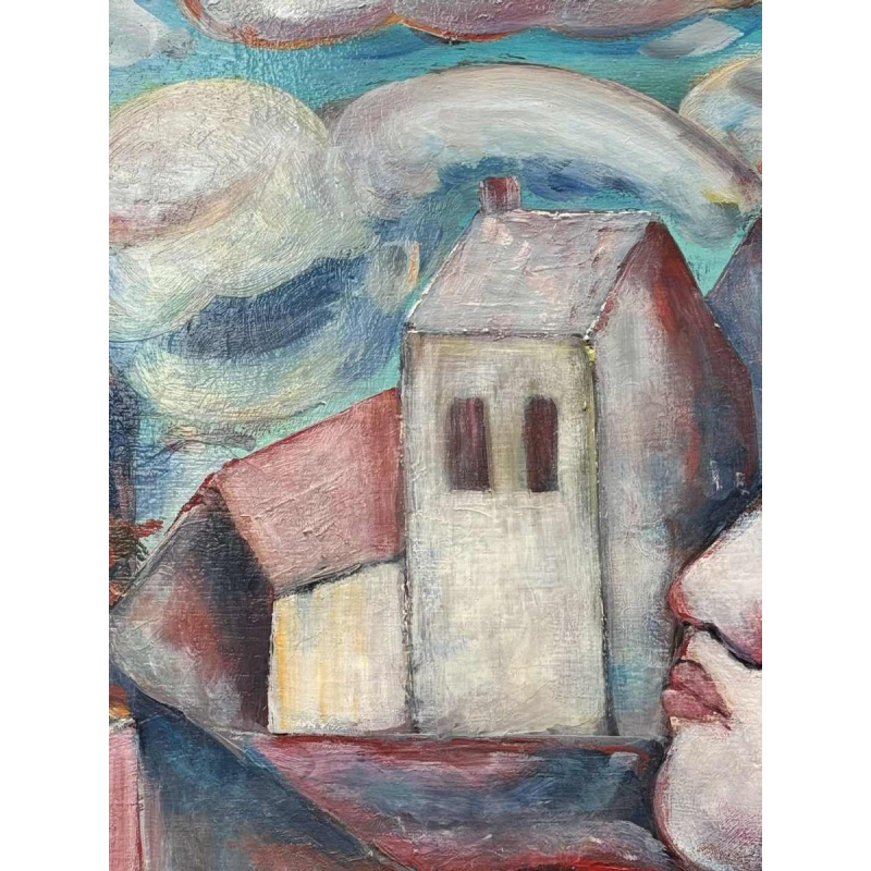 Marcel HOCQ (1933-2021): "The meeting » painting oil on panel