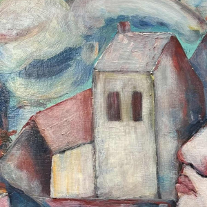 Marcel HOCQ (1933-2021): "The meeting » painting oil on panel