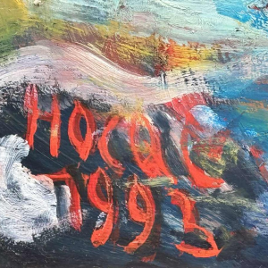 Marcel HOCQ (1933-2021): « De ontmoeting » schilderij olie op paneel