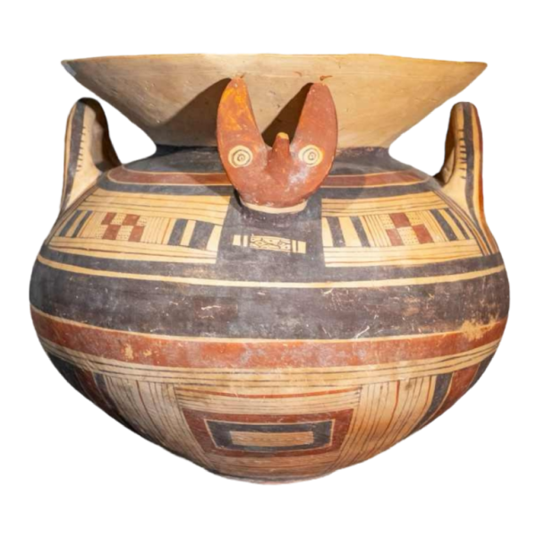 Olla with spherical fox heads, terracotta, Daunia 6th century BC